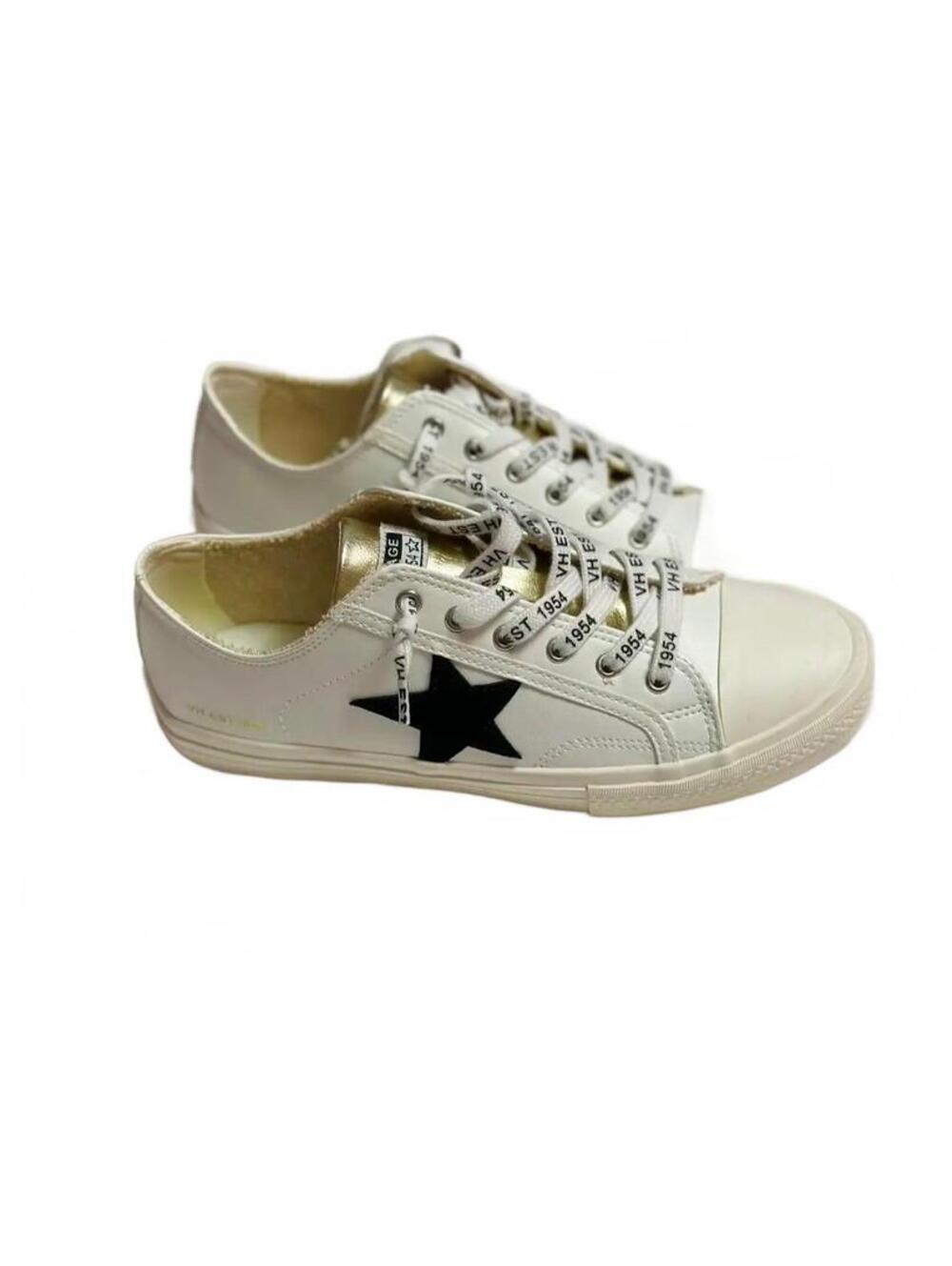 Vintage Havana Letty White/Black/Gold Sneakers — Size 8
